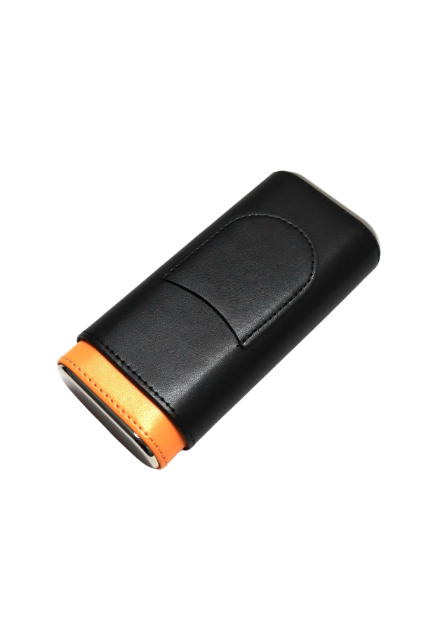 Cohiba Siyah Taba Kesici Bölmeli Üçlü Deri Puro Kılıfı