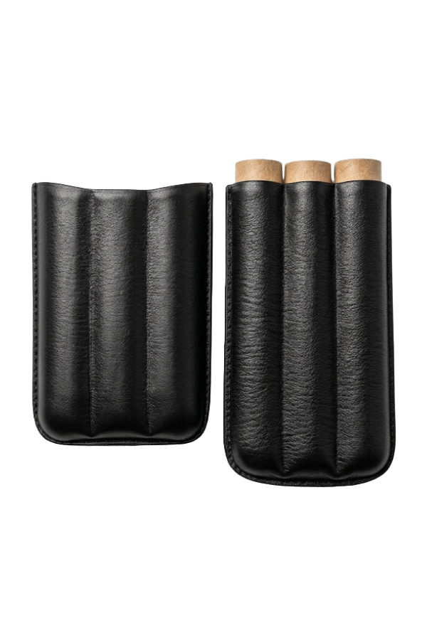 Cohiba Siyah Üçlü Deri Puro Kılıfı