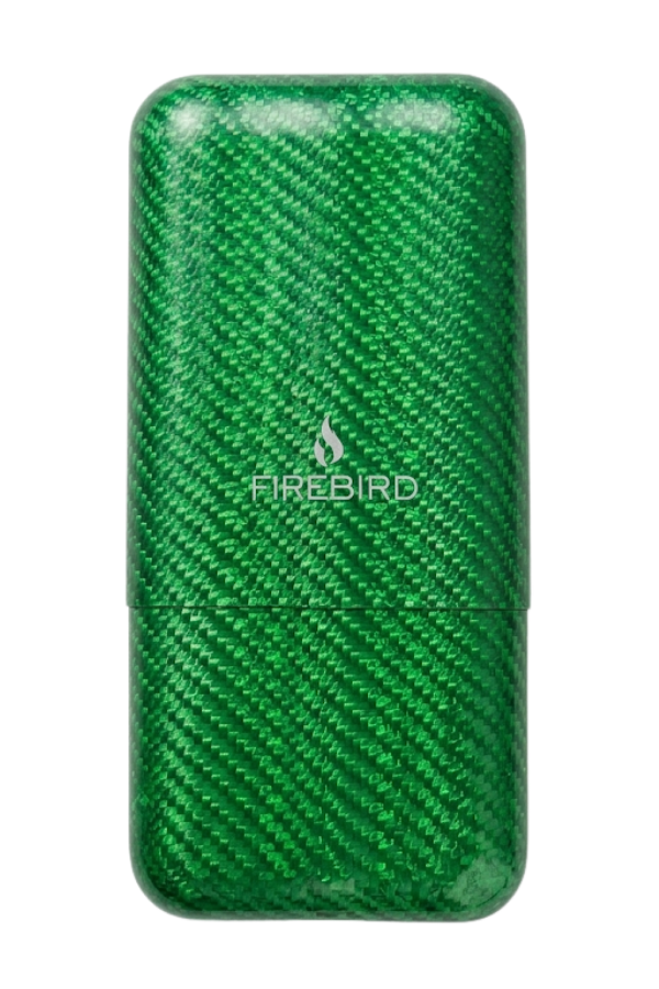 TRM4008,Firebird Yeşil Karbon Desenli Üçlü Puro Kılıfı