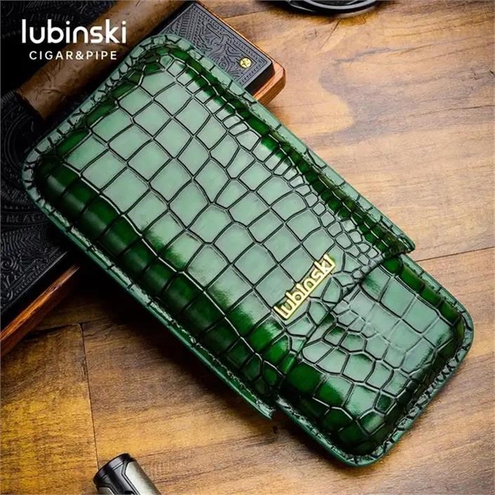 Lubinski Deri 3lü Puro Kılıfı Siyah Desenli(60 Ring)