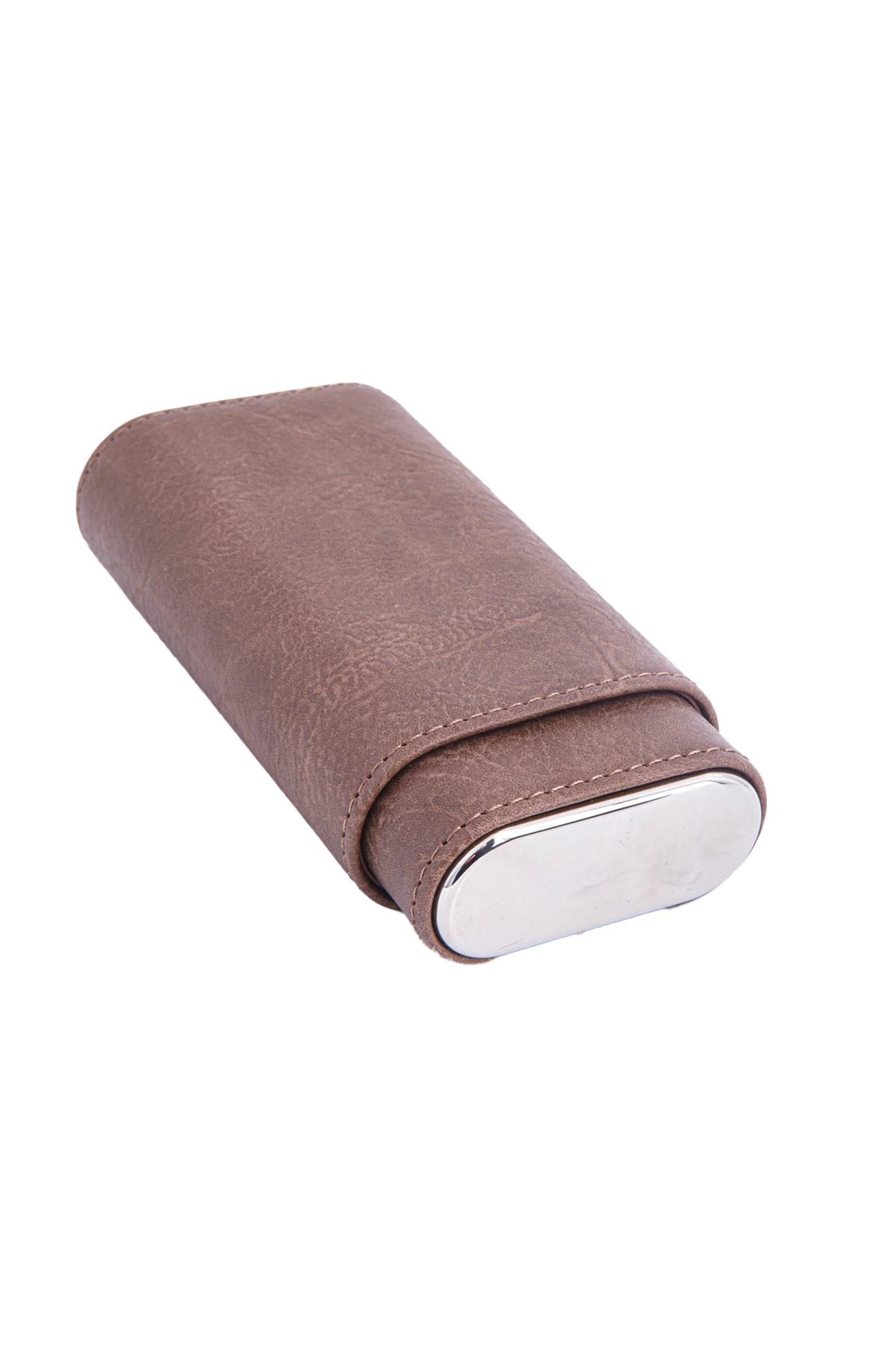 PQ Açık Kahve İkili Puro Kılıfı
