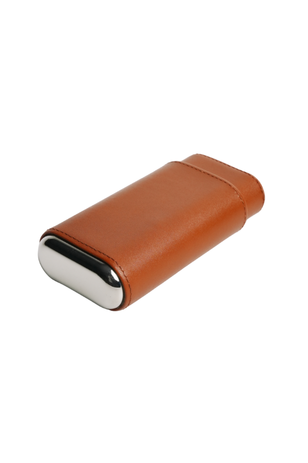 PremiumQuality Kahverengi Dahili Kesicili İkili Deri Puro Kılıfı