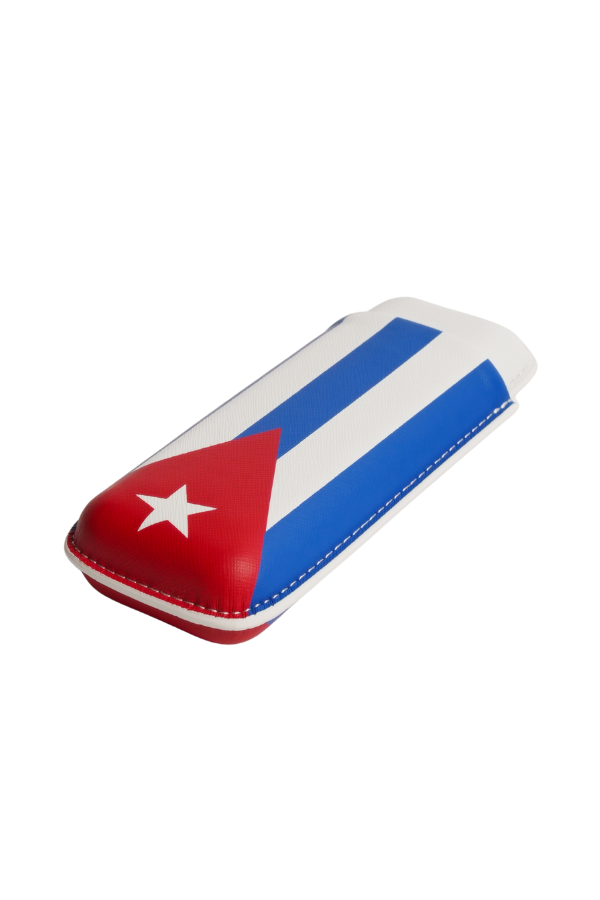 PremiumQuality Küba Bayraklı İkili Deri Puro Kılıfı