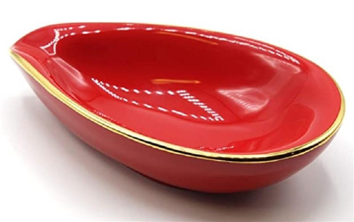 TR1871,Adorini Tekli Seramik Kırmızı Küllük