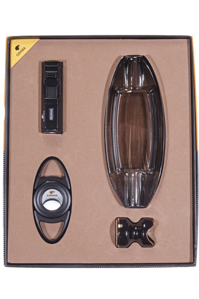 Cohiba Çakmak Kesici Küllük Sehpa Dörtlü Puro Seti
