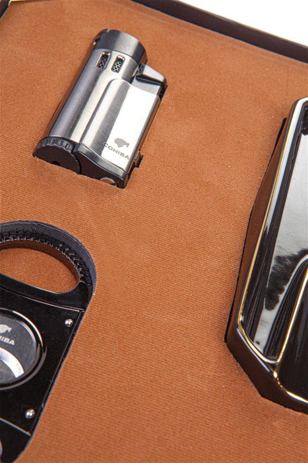 Cohiba Çakmak Kesici Küllük Sehpa Dörtlü Puro Seti