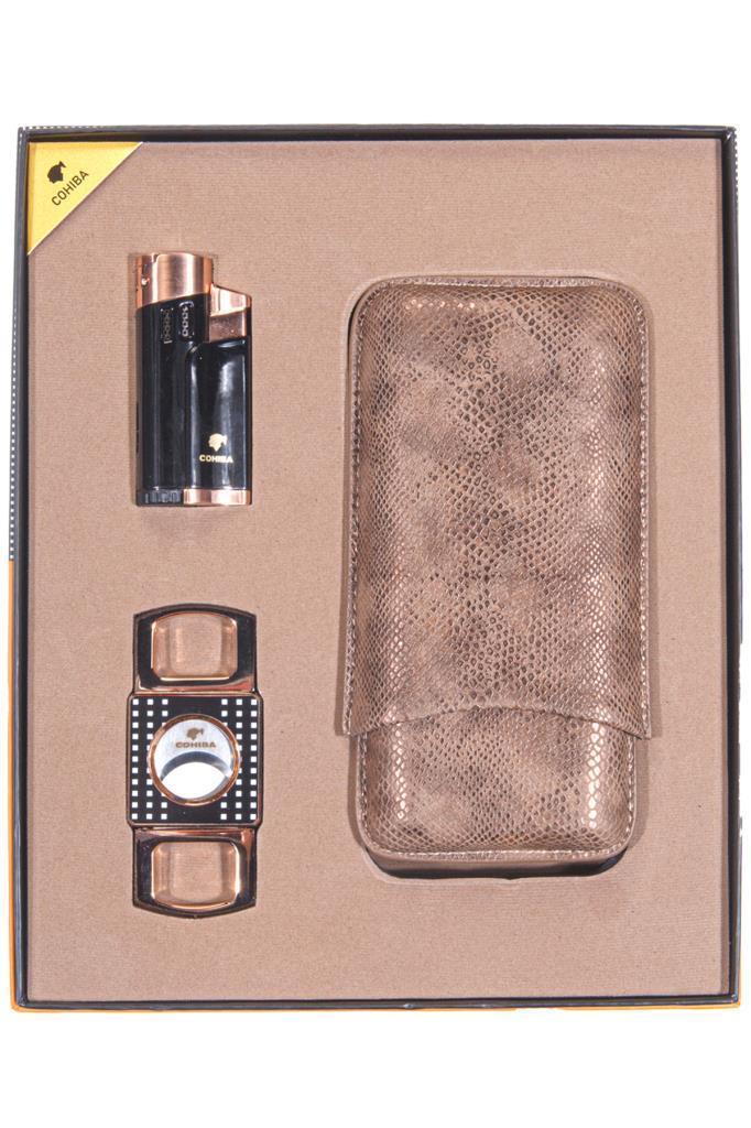 Cohiba Çamak Kesici Kılıf Üçlü Puro Seti
