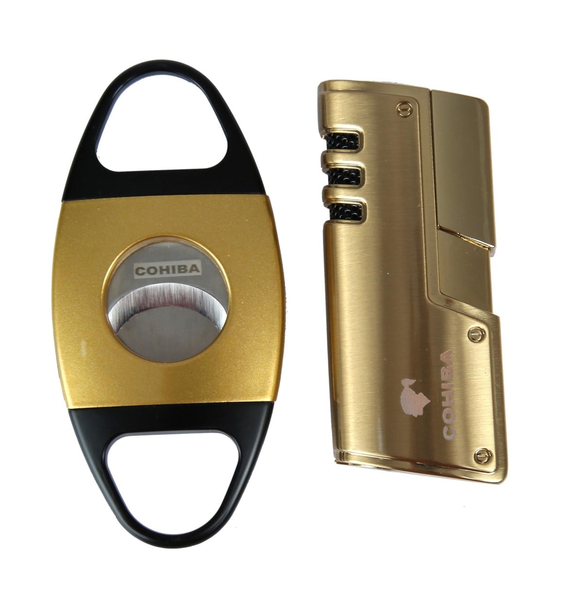 Cohiba Gold Çakmak Sarı Kesici İkili Set