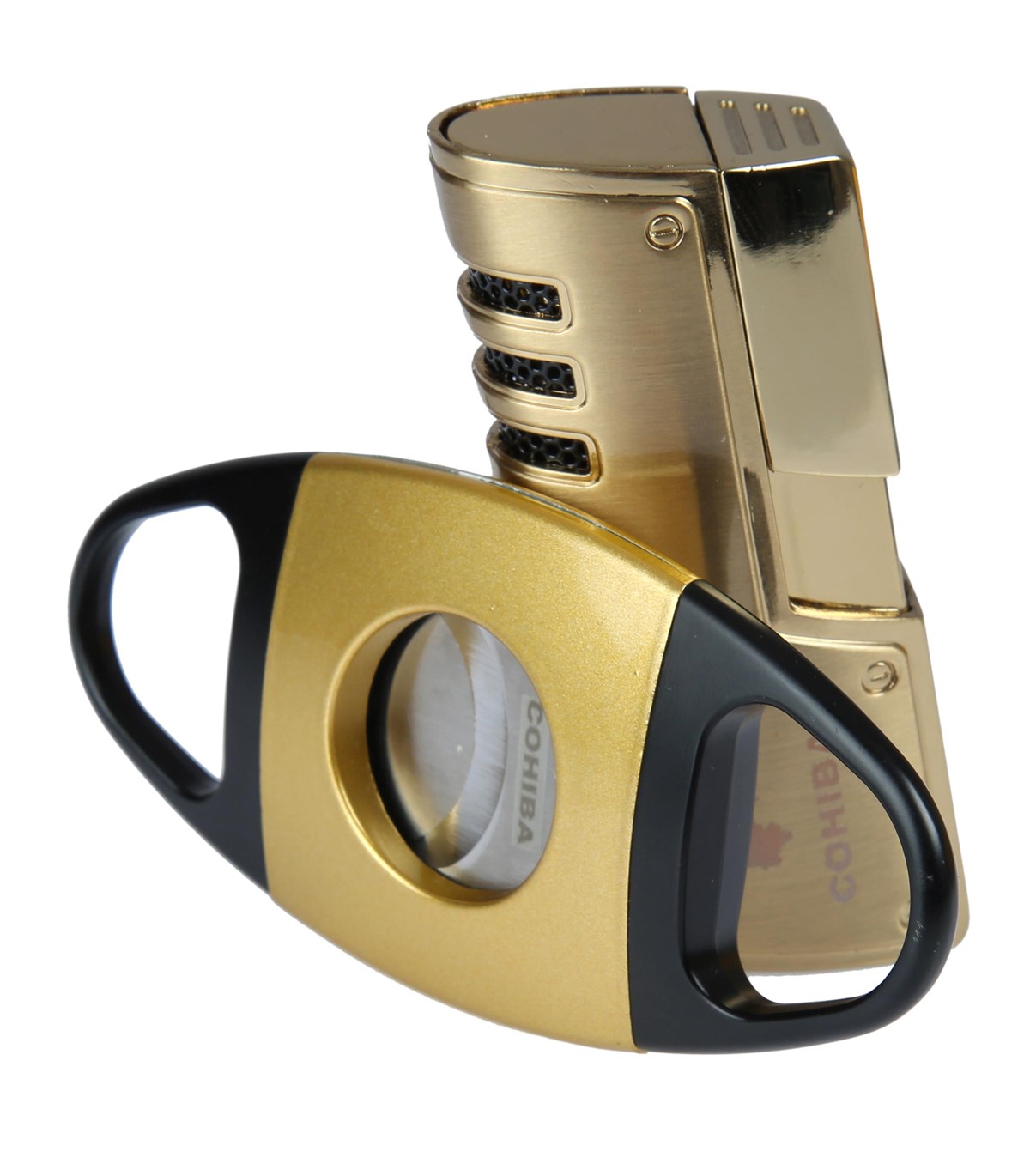 Cohiba Gold Çakmak Sarı Kesici İkili Set