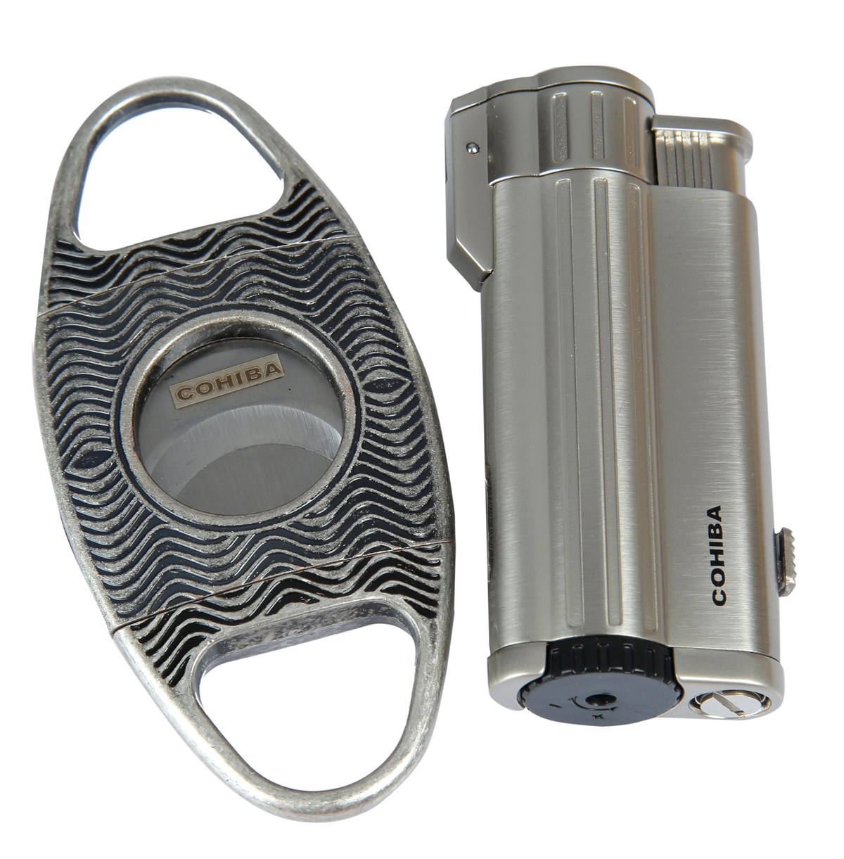 Cohiba Gümüş Çakmak Gümüş Kesici İkili Set