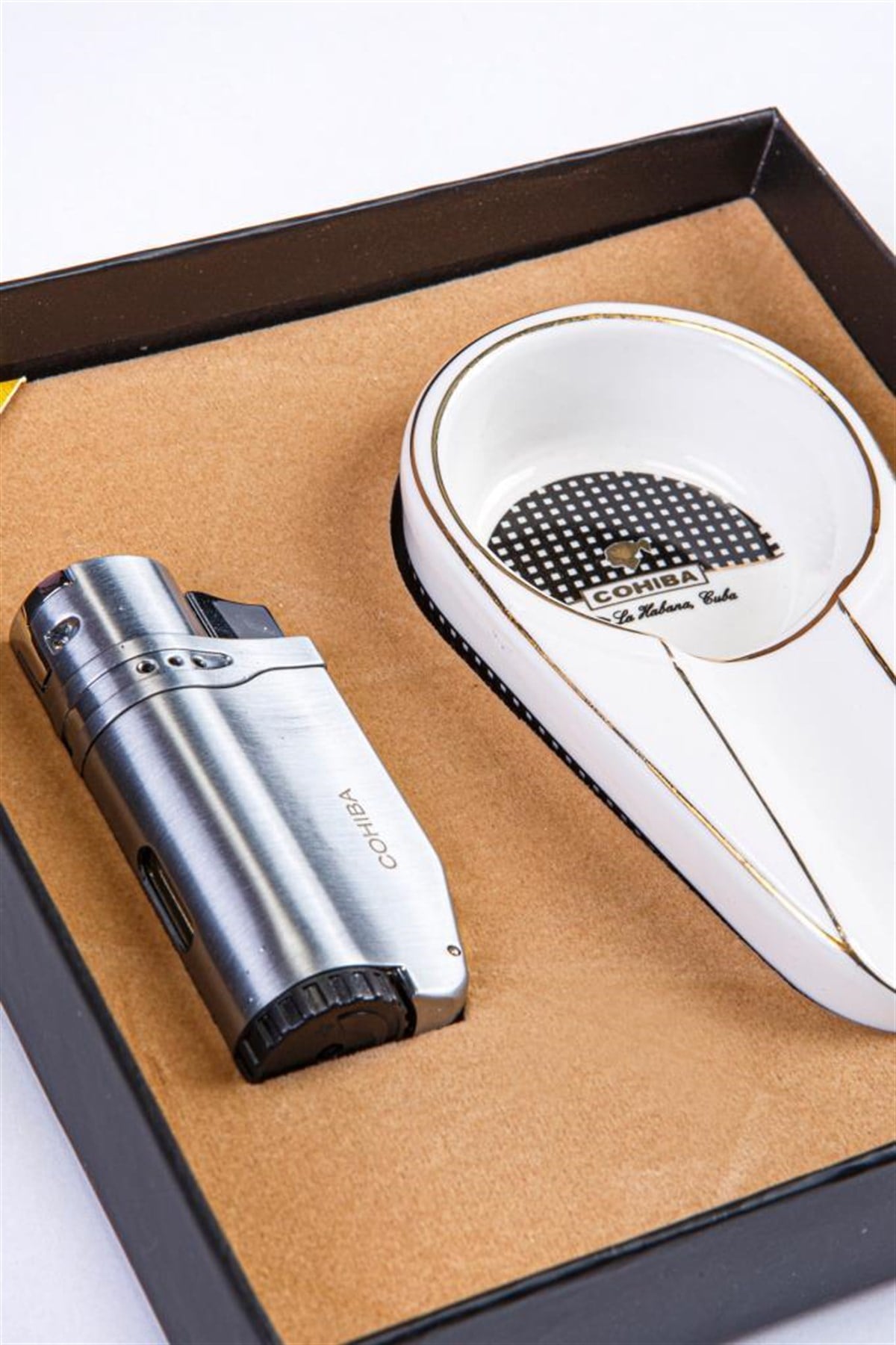 Cohiba İkili Çakmak Küllük Puro Seti