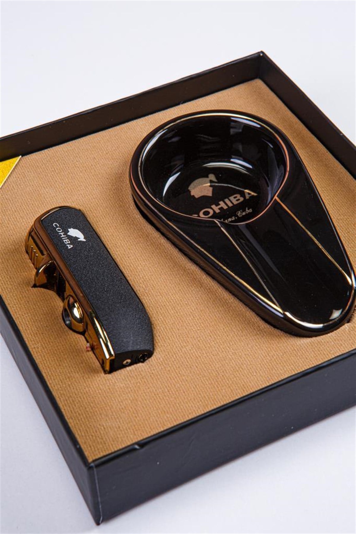 Cohiba İkili Çakmak Küllük Puro Seti