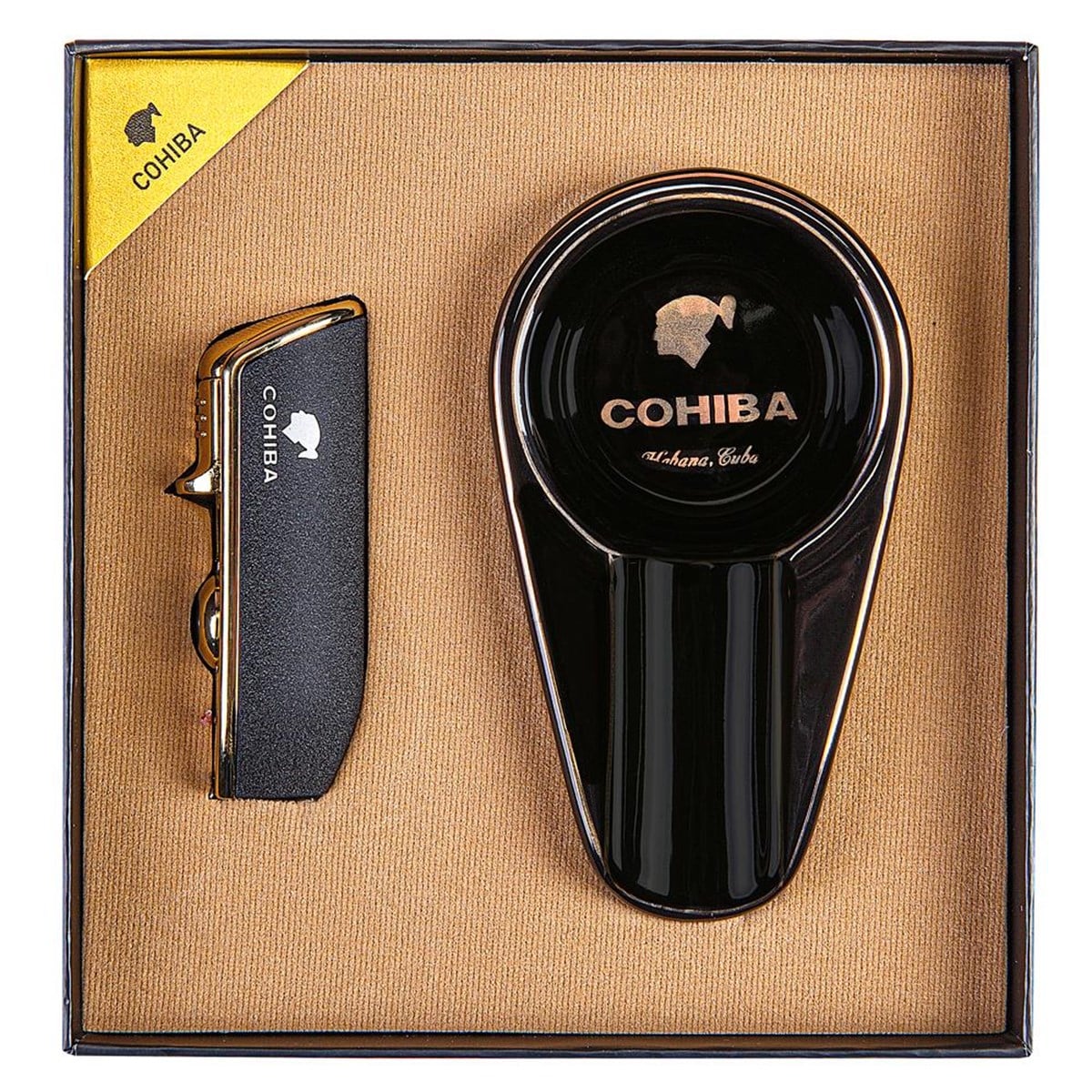 Cohiba İkili Çakmak Küllük Puro Seti