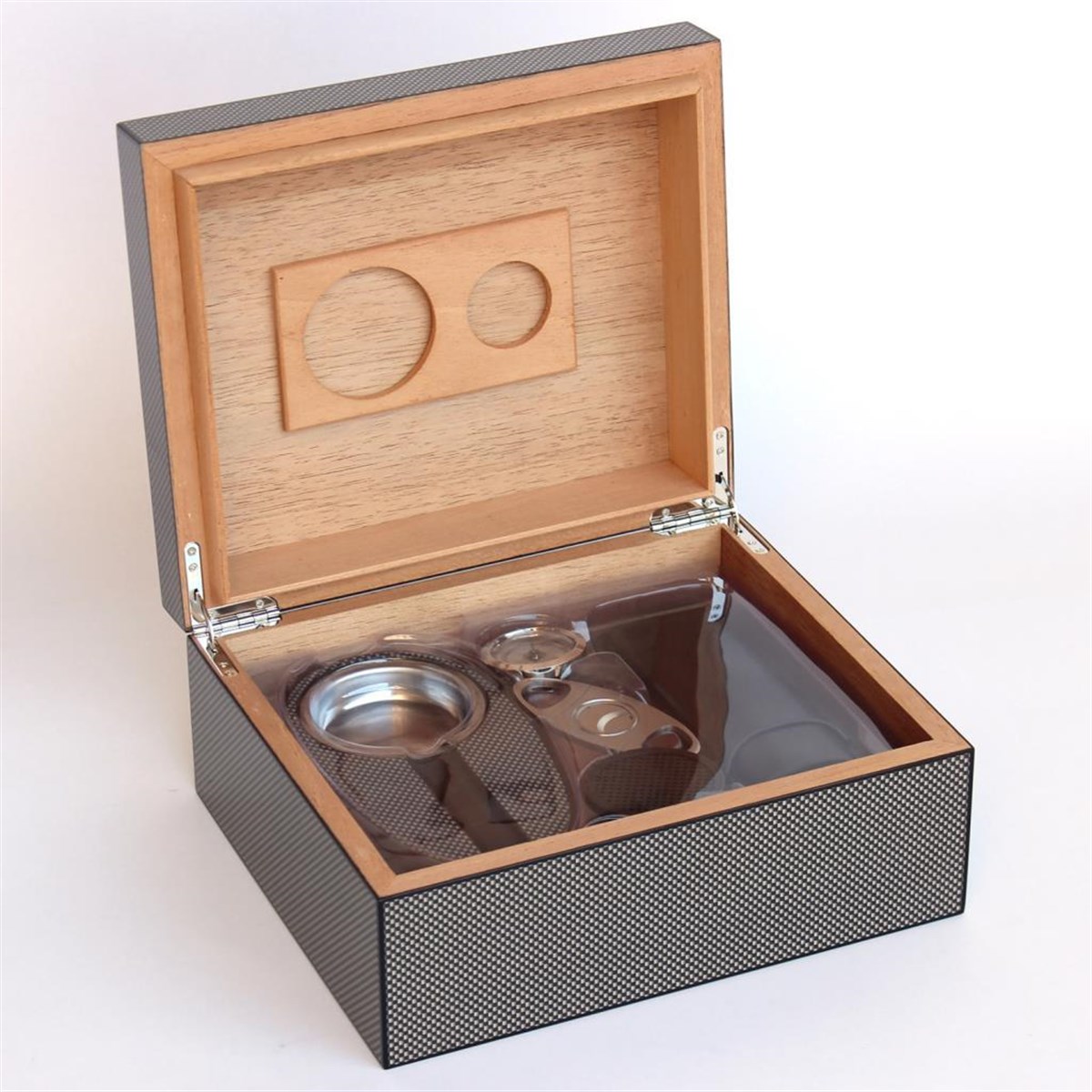 Cohiba Karbon Desenli Puro Humidor Seti