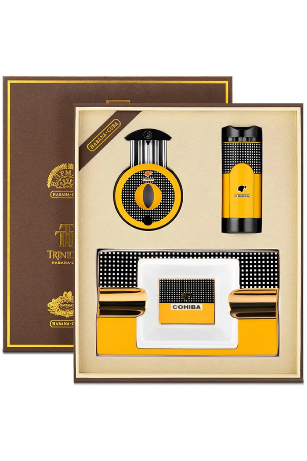 Cohiba Özel Seri Çakmak Kesici Küllük Üçlü Sarı Puro Seti