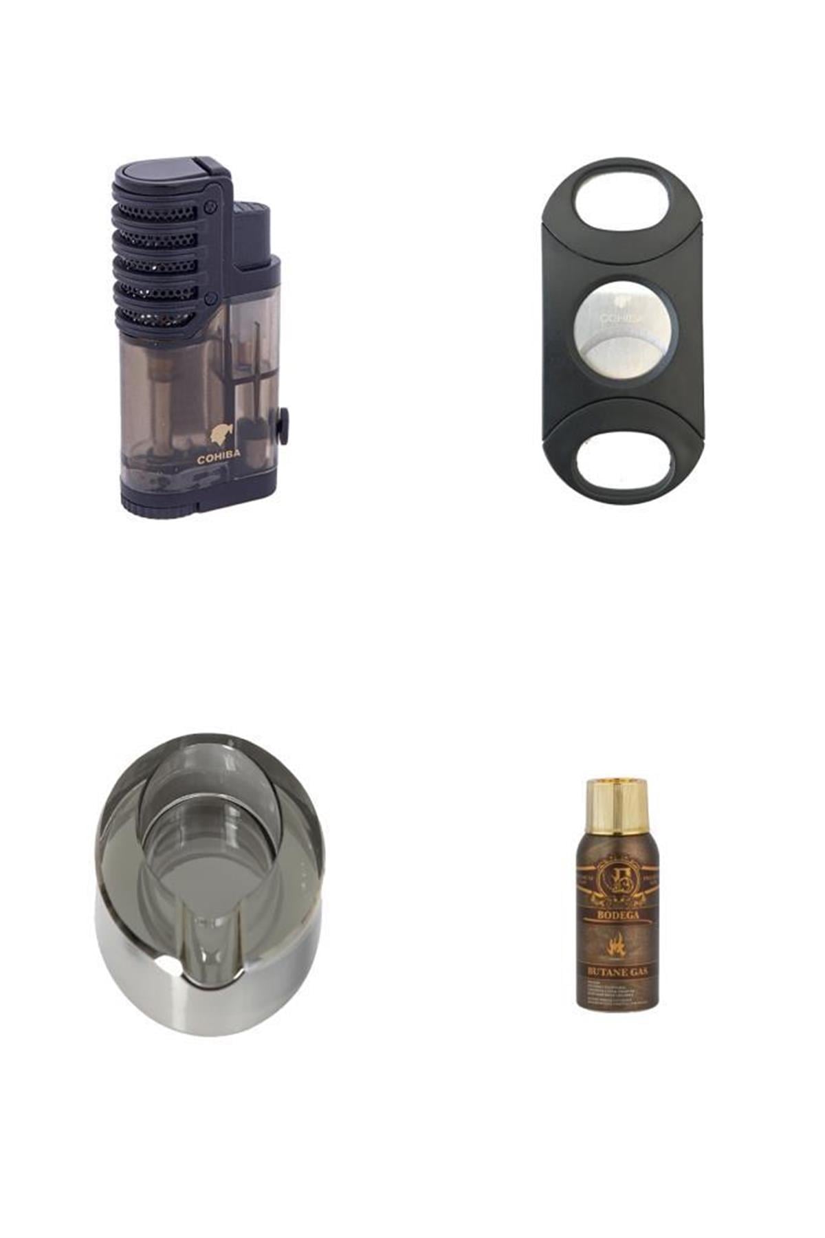 Cohiba Puro Starter Kit, Çakmak Kesici Kllük ve Bütan Gaz