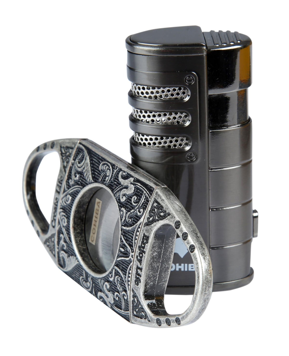 Cohiba Siyah Çakmak Siyah Kesici İkili Set
