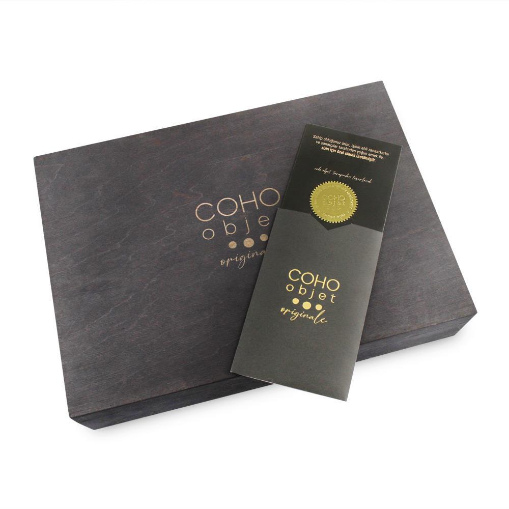 Coho Patron Inception Edition Pirinç Puro Küllük & Kibritlik & Puro Stand Seti