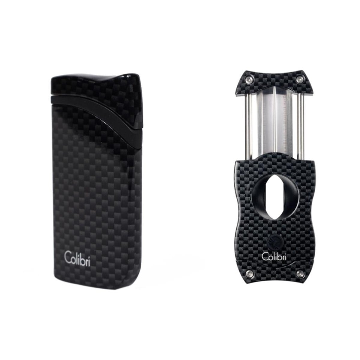 Colibri Siyah Karbon Desenli Çakmak Kesici Set
