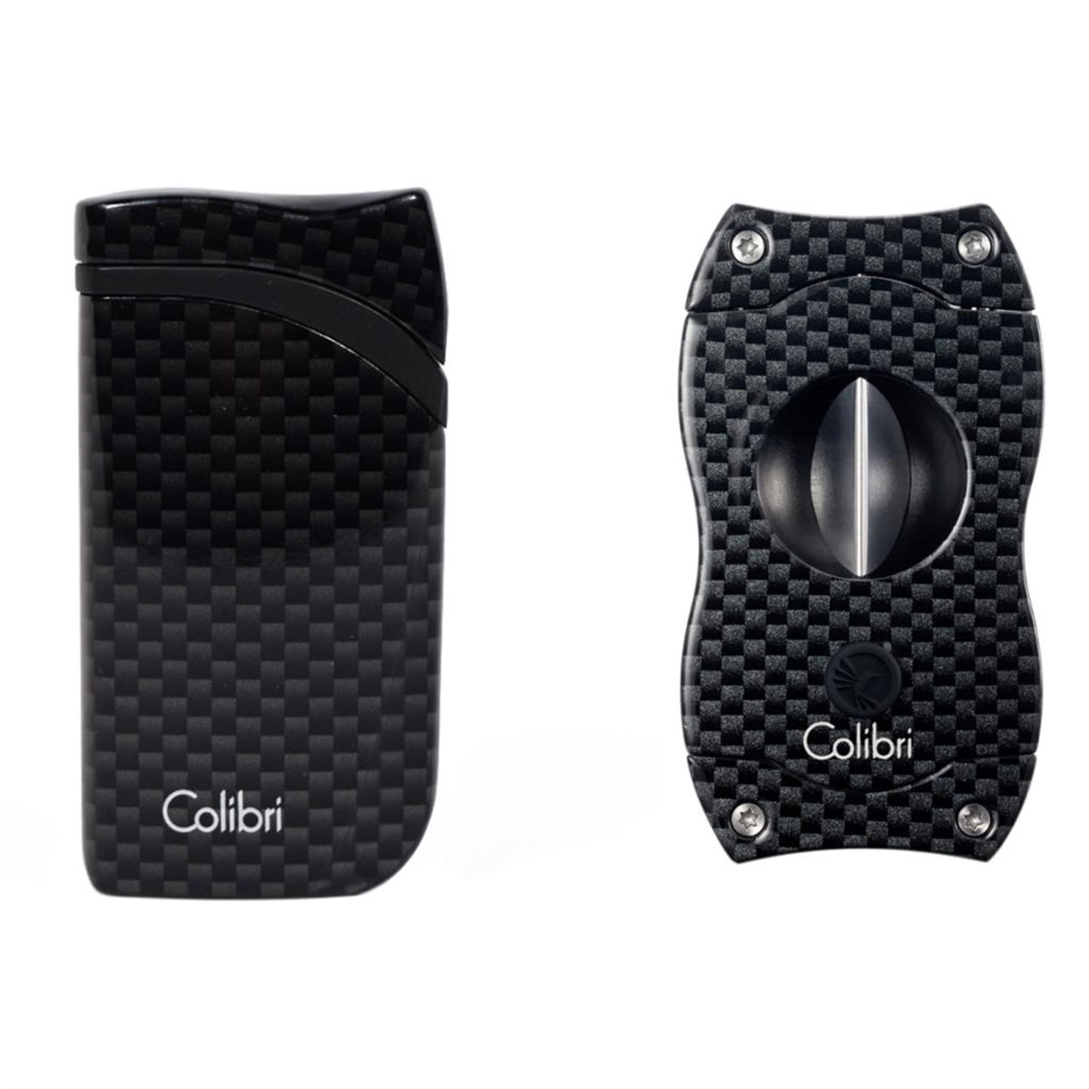 Colibri Siyah Karbon Desenli Çakmak Kesici Set