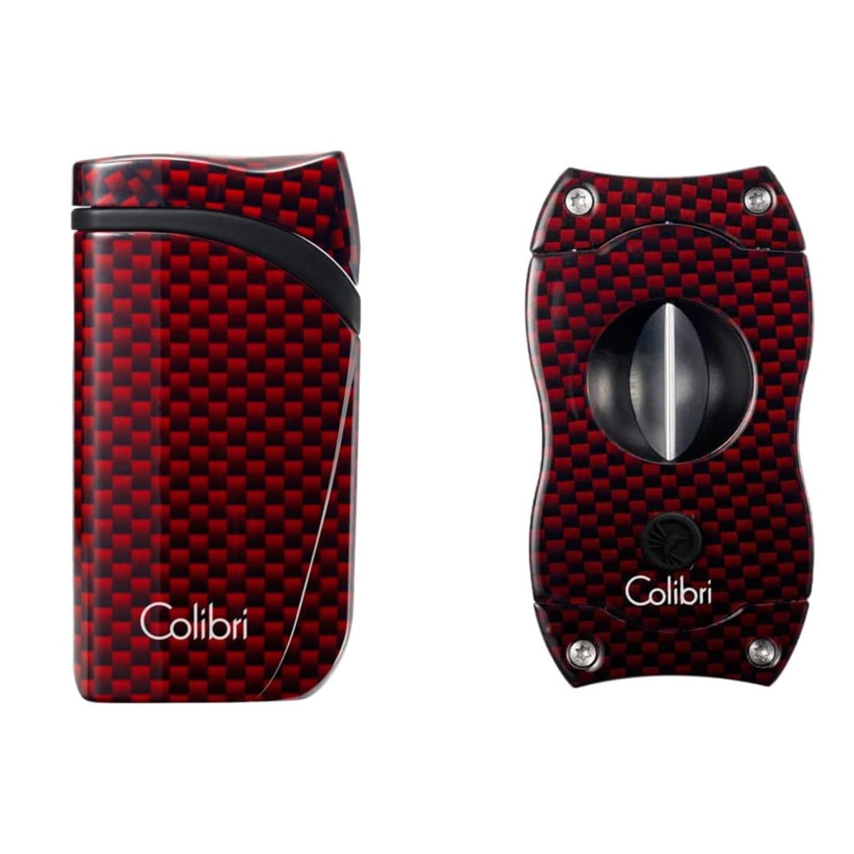 Colibri Kırmızı Karbon Desenli Çakmak Kesici Set
