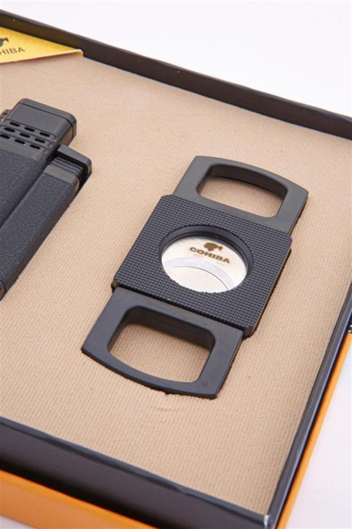 Cohiba Siyah Çakmak Kesici İkili Set