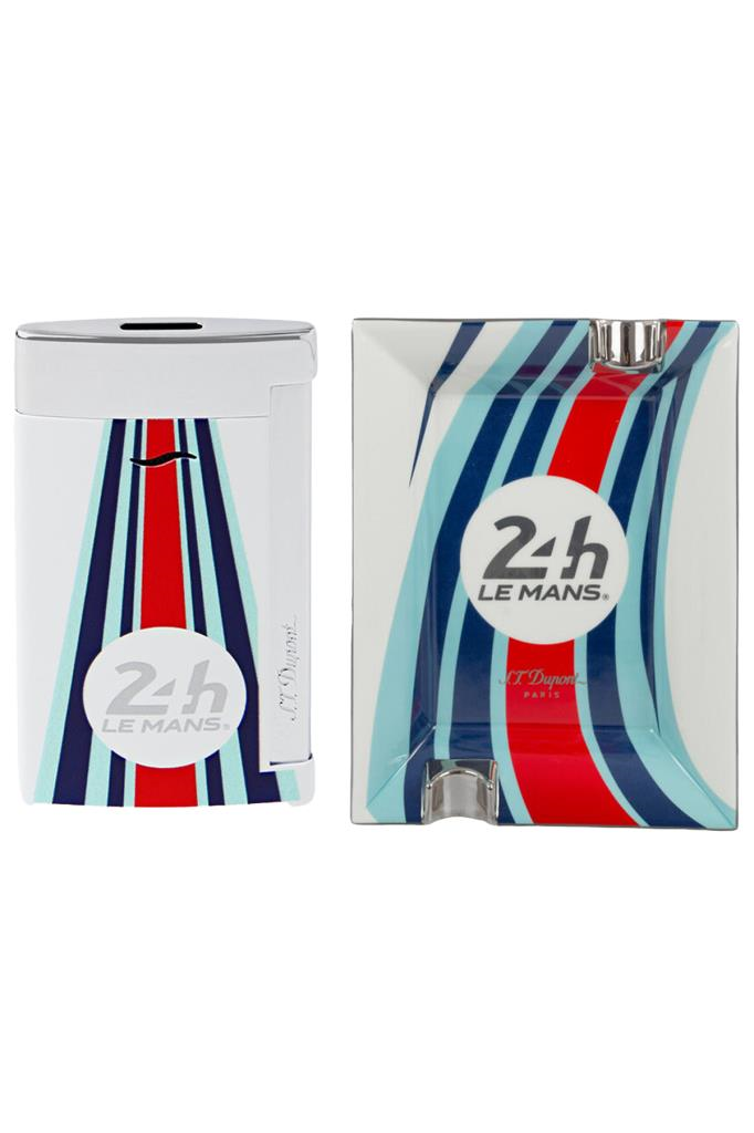 S.T. Dupont 24h Le Mans Beyaz-Krom Slim 7 Çakmak Küllük Premium Puro Seti - STDUP-7