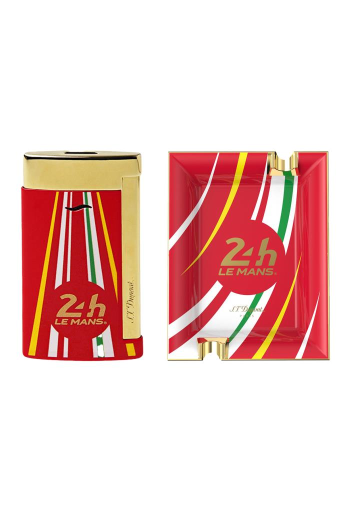 S.T. Dupont 24h Le Mans Kırmızı-Gold Slim 7 Çakmak Küllük Premium Puro Seti - STDUP-6