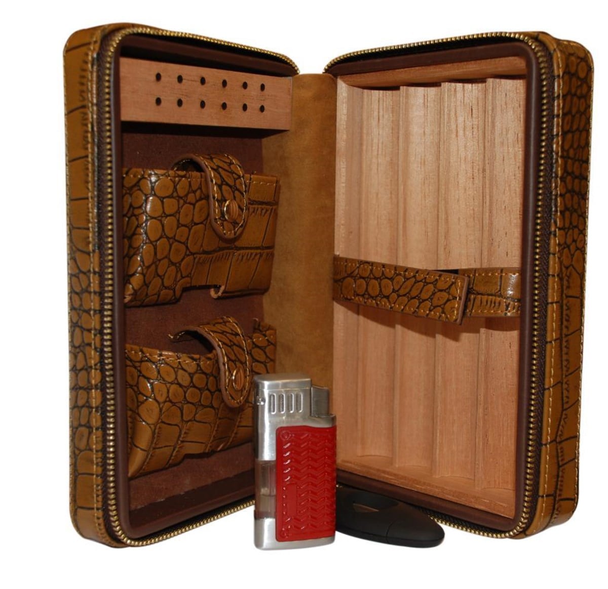 Cohiba Deri Timsah Desen Puro Taşıma Çantası