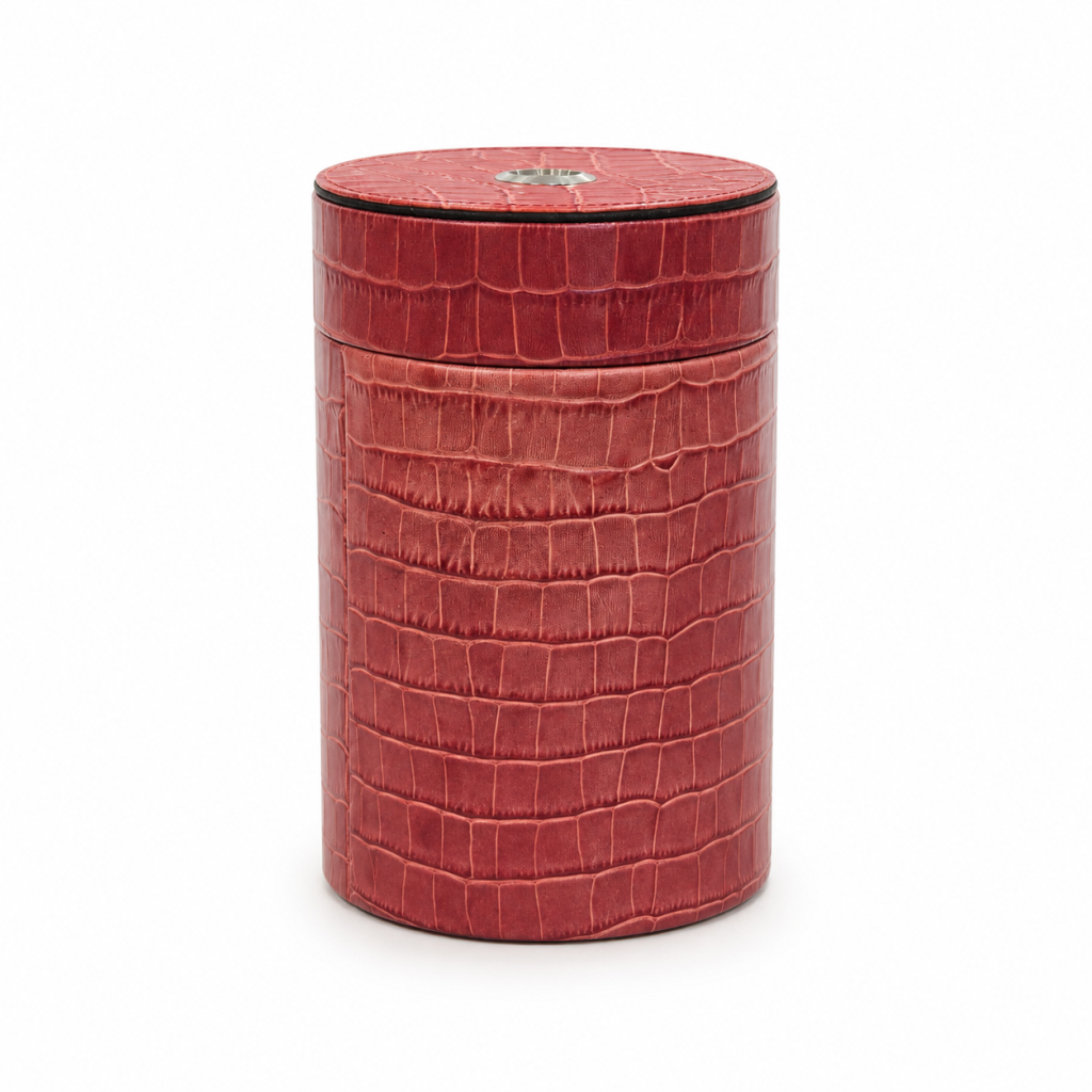 Cohiba Kırmızı Deri Puro Saklama Kutusu Jar