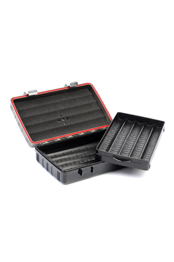 Conquistador Gunmetal Siyah 10 Kapasite Seyahat Humidor Puro Kutusu