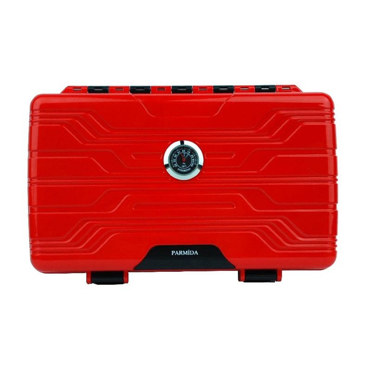 Parmida Seyahat Tipi Parlak Kırmızı Humidor Puro Kutusu
