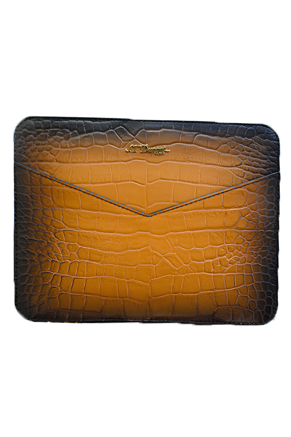 S.T. Dupont Timsah Desenli Kahverengi Deri Puro Taşıma Çantası 141154