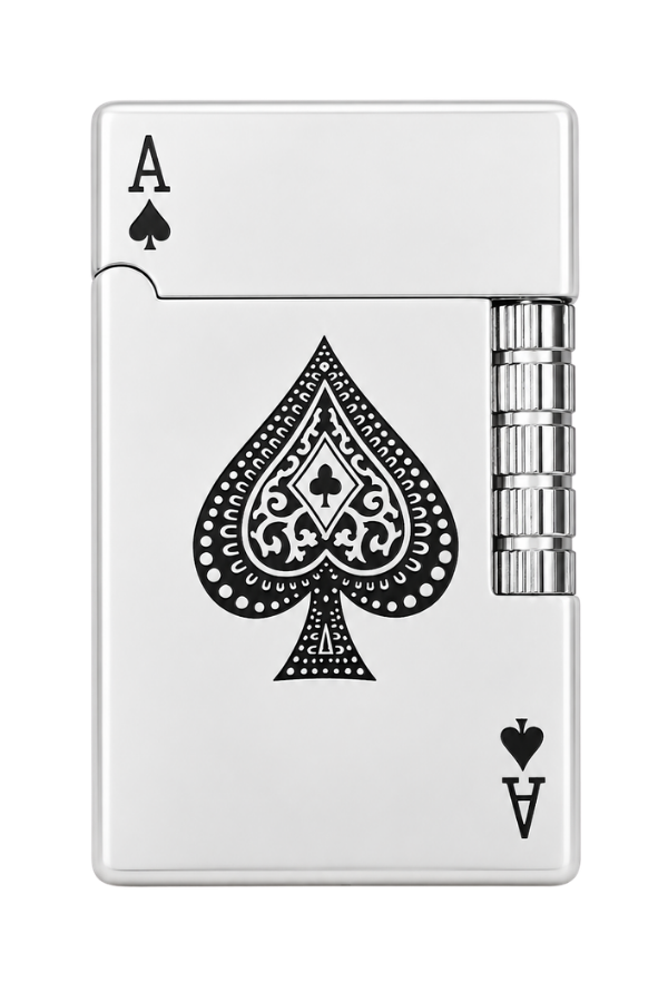 ACK040,Hunter Soft Flame Beyaz Ace Design Metal Çakmak