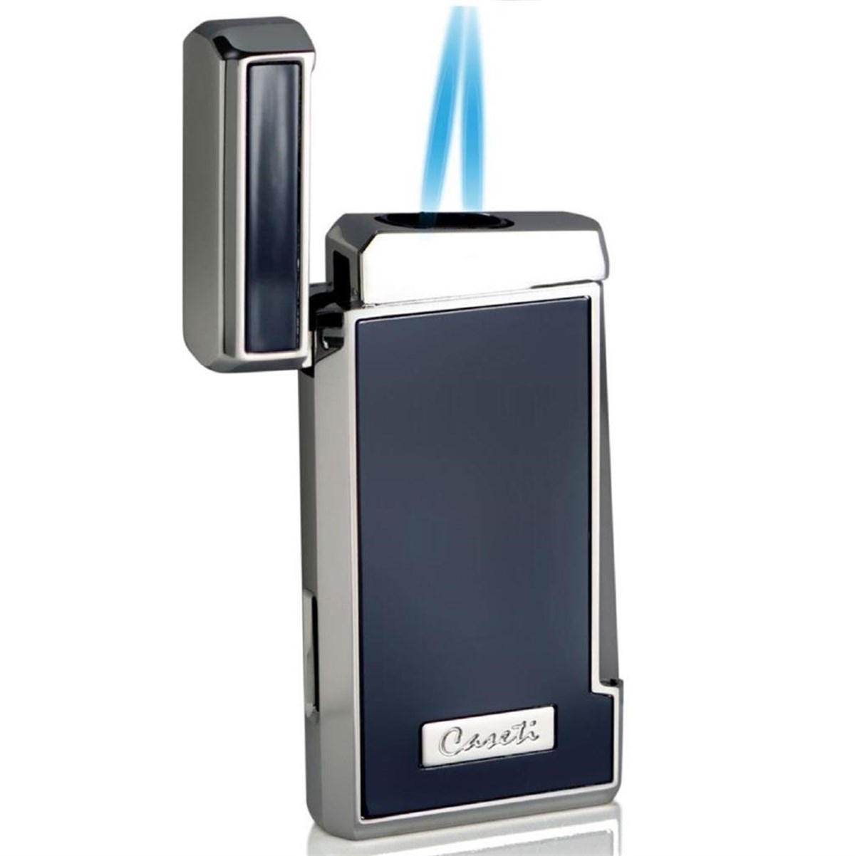 Caseti İki Torch Pürmüz Lacivert-Gümüş Puro Çakmak CA0437002