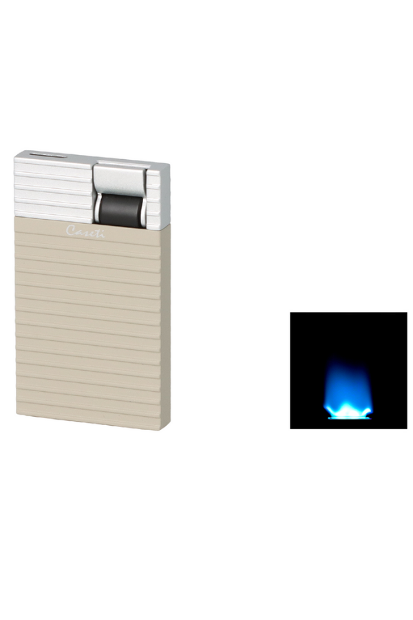 Caseti Perde Alev Krem-Gümüş Desenli Çakmak