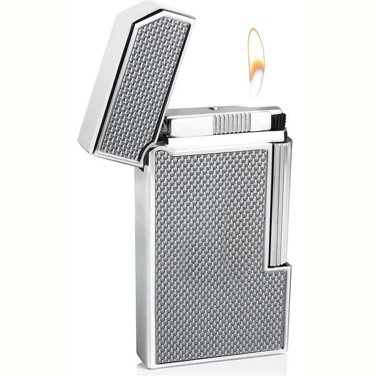 Caseti Tek Torch Pürmüz Gümüş Desenli Puro Çakmak CA059008