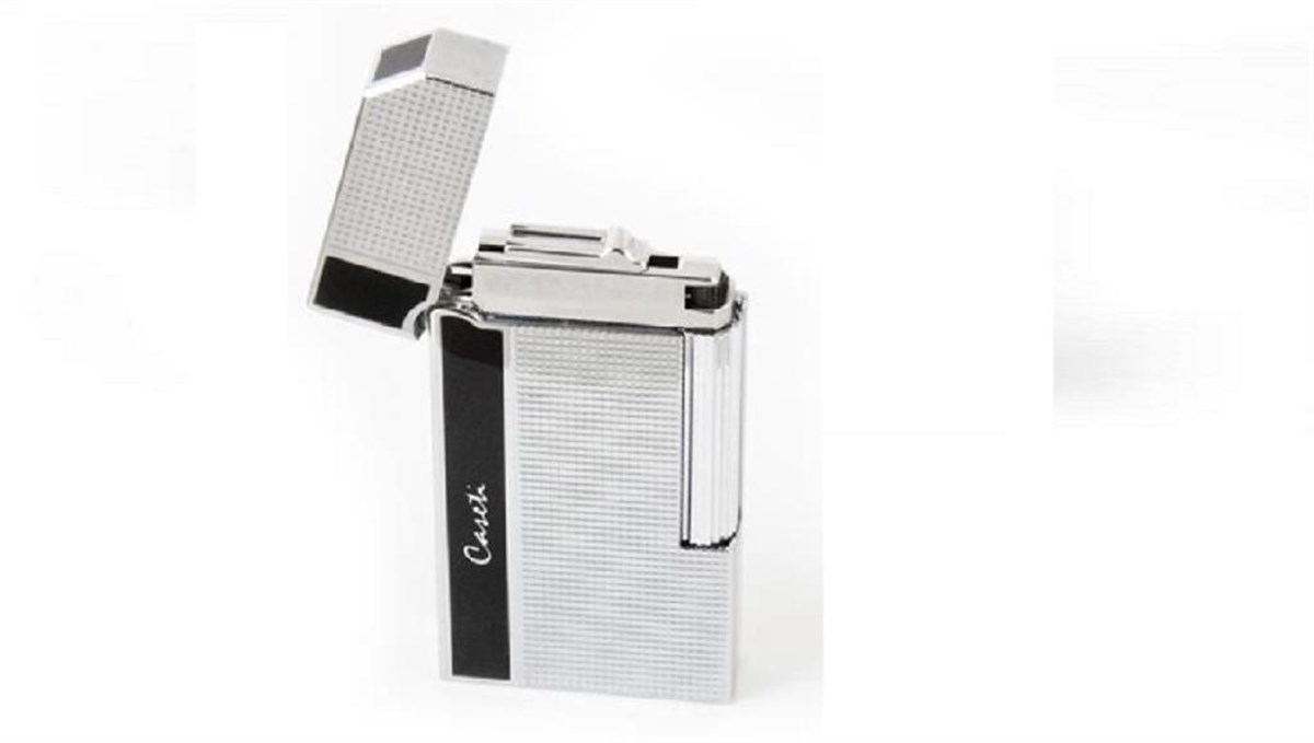 Caseti Tek Torch Pürmüz Gümüş Desenli Puro Çakmak CA059004