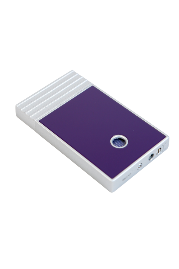 Caseti Tek Torch Perde Alev Mor Gümüş Metal Puro Çakmağı