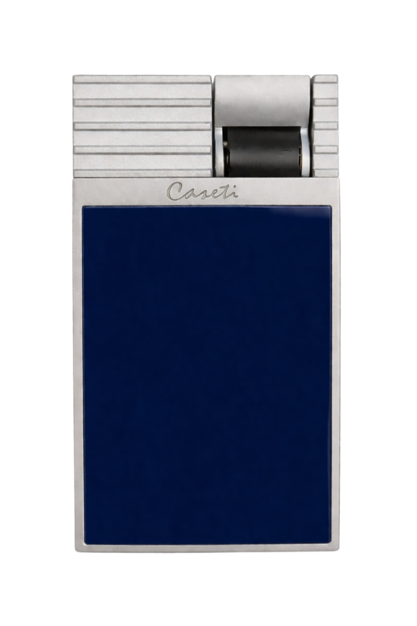 Caseti Tek Torch Perde Alev Lacivert Gümüş Metal Puro Çakmağı
