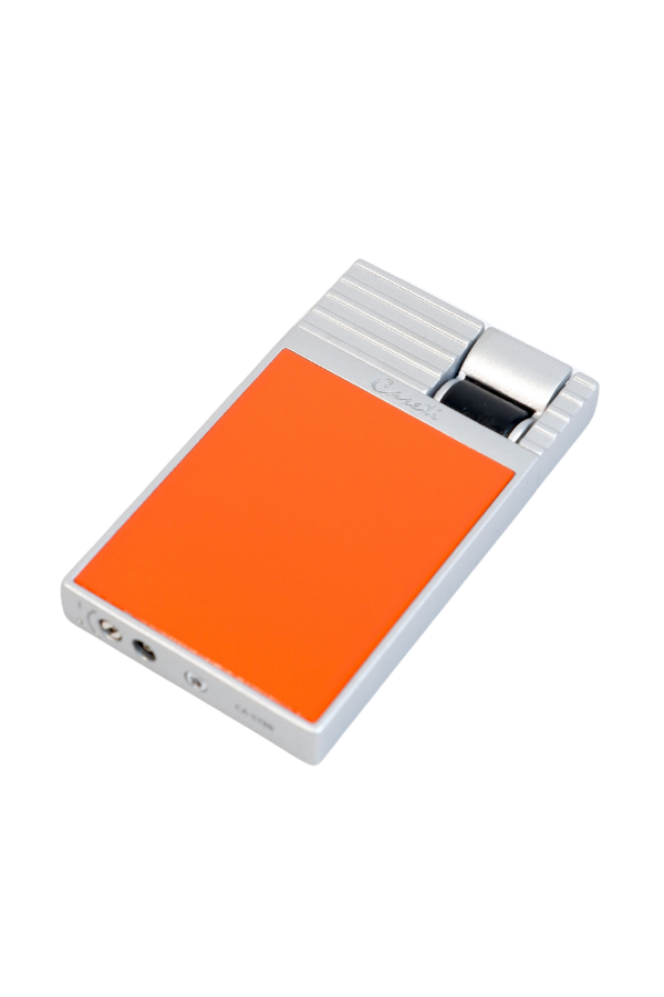 Caseti Tek Torch Perde Alev Turuncu Gümüş Metal Puro Çakmağı