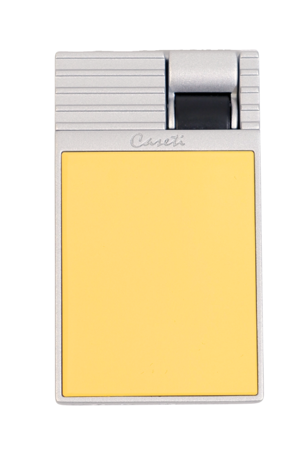 Caseti Tek Torch Perde Alev Sarı Gümüş Metal Puro Çakmağı
