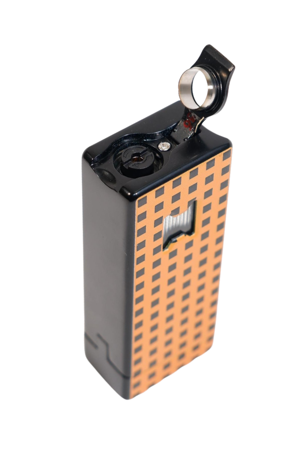 Cohiba Tek Torch Pürmüz Delicili Turuncu Nokta Desenli Metal Puro Çakmağı