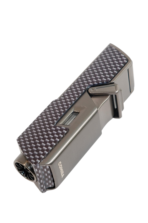 Cohiba Tek Torch Pürmüz Delici İğneli Karbon Desenli Metal Puro Çakmağı