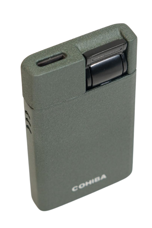 Cohiba Tek Torch Perde Alev Haki Metal Puro Çakmağı