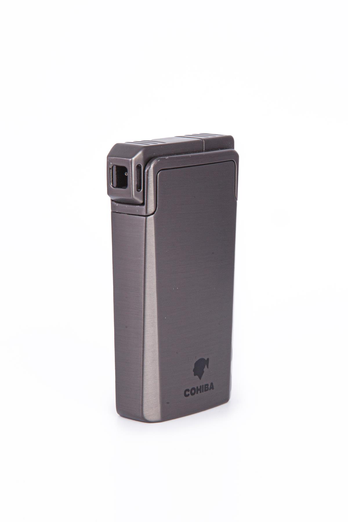 Cohiba Tek Torch Pürmüz & Soft Flame Fırçalı Gunmetal Puro & Pipo Çakmağı