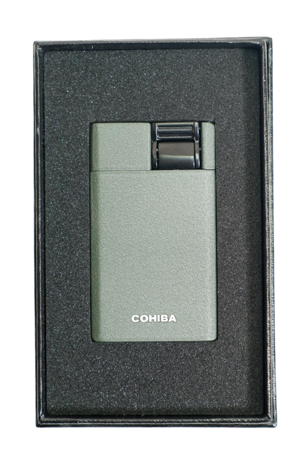 Cohiba Tek Torch Perde Alev Haki Metal Puro Çakmağı