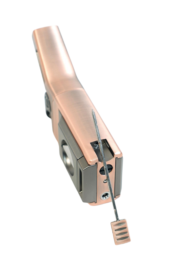 Cohiba Tek Torch Pürmüz Dahili S-V Cut & İğneli Bronz Metal Puro Çakmağı