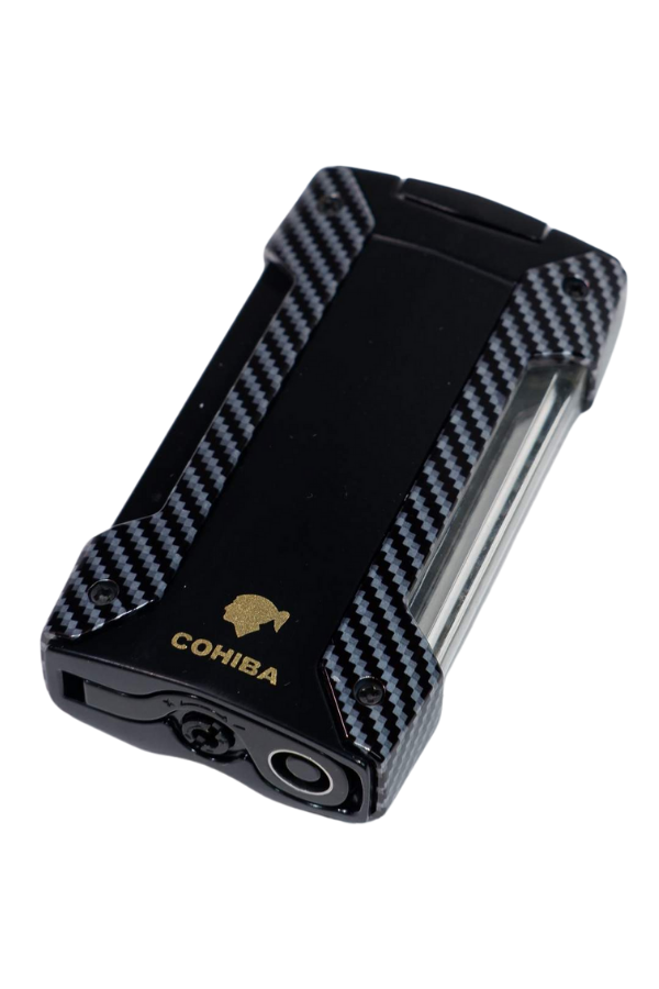 Cohiba Tek Torch Pürmüz Siyah Karbon Desenli Puro Çakmağı