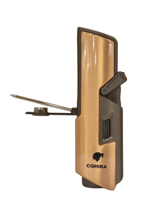 Cohiba Tek Torch Pürmüz Bronz-Gunmetal Dahili Delici & İğne Metal Puro Çakmağı